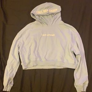 Light blue cropped hoodie